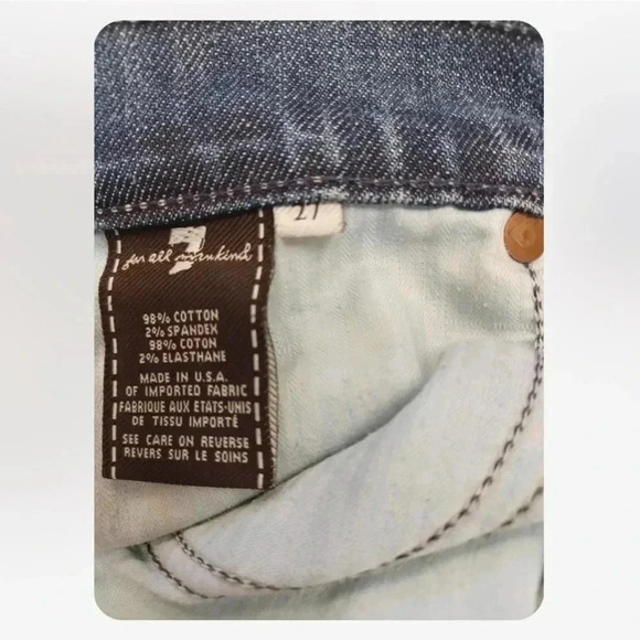 7 For  All Mankind Distressed Low Rise Bootcut Jeans Size 27 - Picture 8 of 11